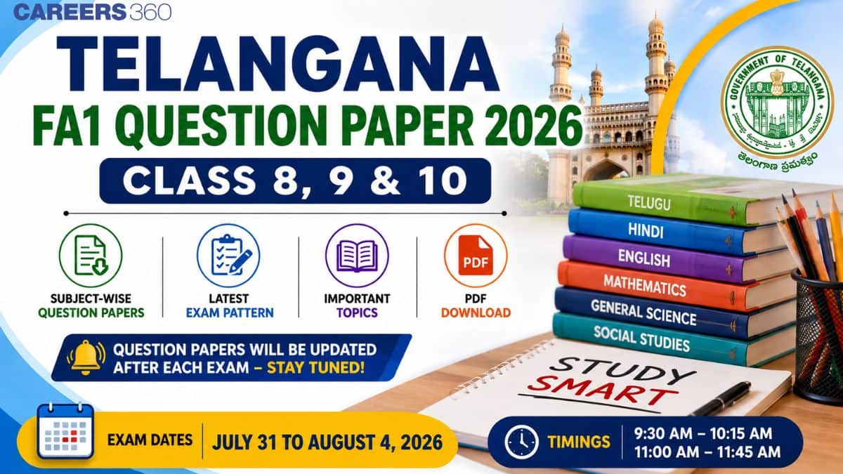 Telangana FA-1 Exam Questions Paper 2026 - Class 8th 9th 10th Papers PDF